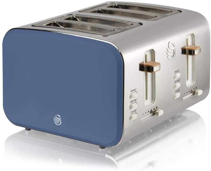 The Range | Swan SWAN Nordic ST14620BLUN 4-Slice Toaster - Blue Swan SWAN Nordic ST14620BLUN 4-Slice Toaster - Blue