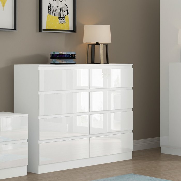 The Range | FWStyle Gloss White Chest Of Drawers - White / 8 FWStyle Gloss White Chest Of Drawers - White / 8