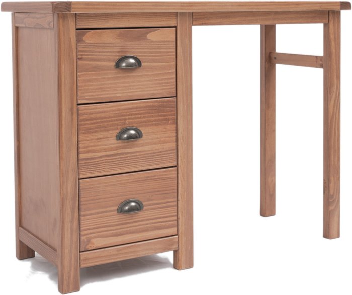 The Range | Cabinet Bits Padua 3 Drawer Dressing Table - Desk - Drop Handle - Light Brown / Antique Brass Cup Cabinet Bits Padua 3 Drawer Dressing Table - Desk - Drop Handle - Light Brown / Antique Brass Cup