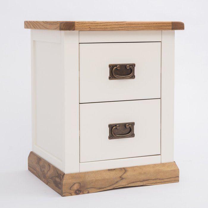 The Range | Cabinet Bits Tropea 2 Drawer Bedside Cabinet - White / Drop / Brass Cabinet Bits Tropea 2 Drawer Bedside Cabinet - White / Drop / Brass