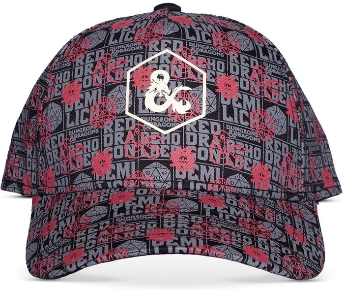 The Range | Hasbro HASBRO Dungeons and Dragons Logo All-over Print Adjustable Cap - Black Hasbro HASBRO Dungeons and Dragons Logo All-over Print Adjustable Cap - Black