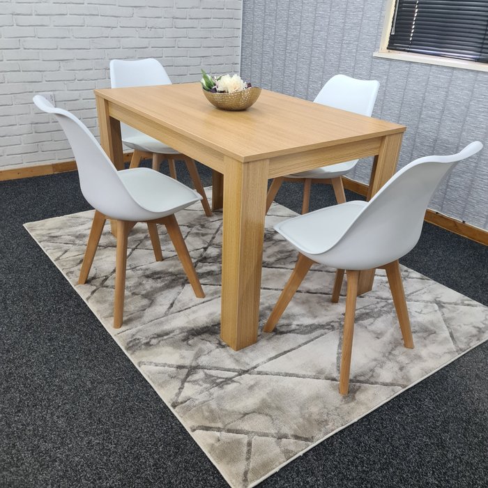 The Range | Kosy Koala Dining Table and 4 White Tulip Chairs kitchen set of 4 - White Kosy Koala Dining Table and 4 White Tulip Chairs kitchen set of 4 - White