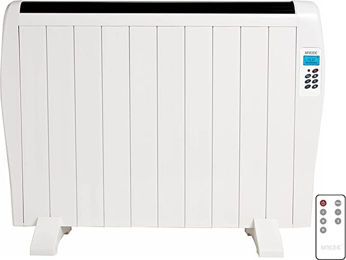 The Range | MYLEK Aluminium Electric Panel Radiator Heater with Timer, Thermostat and Remote - White / 83cm MYLEK Aluminium Electric Panel Radiator Heater with Timer, Thermostat and Remote - White / 83cm