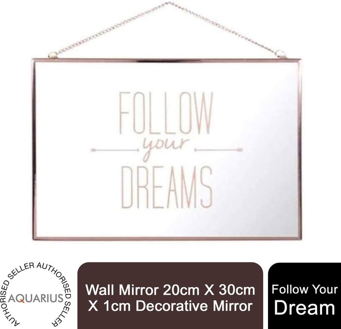 The Range | Aquarius Wall Mirror Decorative Follow Your Dream, Rose Gold - Pink Aquarius Wall Mirror Decorative Follow Your Dream, Rose Gold - Pink