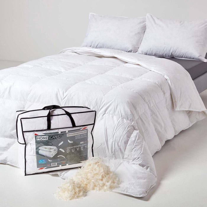 The Range | Homescapes Goose Feather and Down 4.5 Tog Summer Duvet - White / King size Homescapes Goose Feather and Down 4.5 Tog Summer Duvet - White / King size
