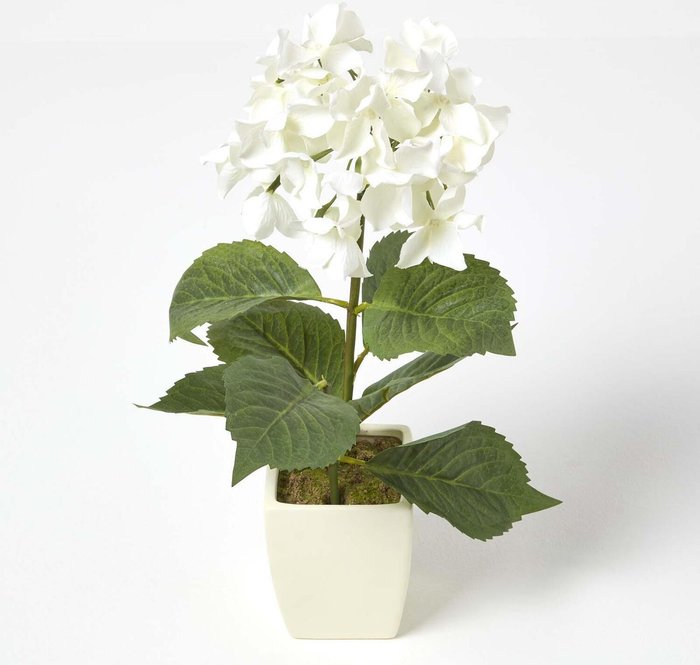 The Range | Homescapes Homescapes Small Cream Artificial Hydrangea Flower in Cream Pot, 38 cm Tall - Natural Homescapes Homescapes Small Cream Artificial Hydrangea Flower in Cream Pot, 38 cm Tall - Natural