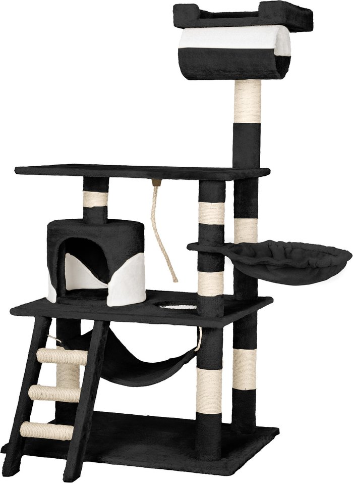 The Range | TECTAKE Tectake Cat Tree Scratching Post Stokeley - Black/White TECTAKE Tectake Cat Tree Scratching Post Stokeley - Black/White