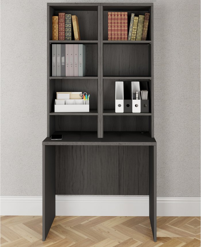 The Range | Layton Layton Desk and Two Surface Bookcases - Brown Smoked Oak Layton Layton Desk and Two Surface Bookcases - Brown Smoked Oak