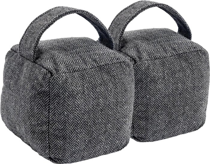 The Range | Nicola Spring 16 x 16cm Herringbone Door Stop Pack of 2 - Grey Nicola Spring 16 x 16cm Herringbone Door Stop Pack of 2 - Grey