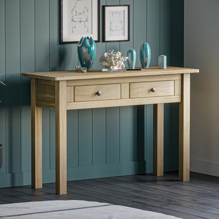 The Range | Panama 2 Drawer Console Table - Pine Panama 2 Drawer Console Table - Pine