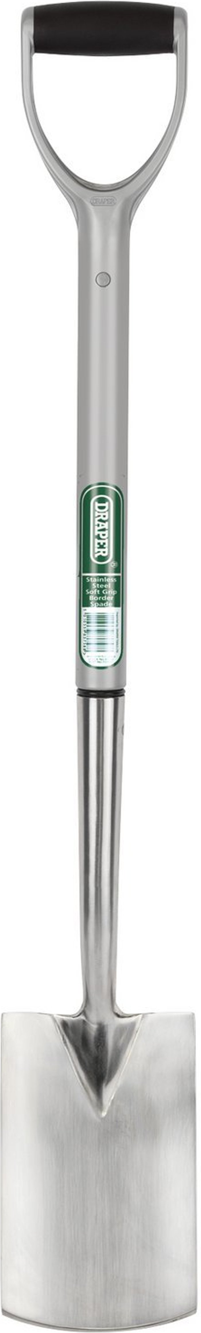 The Range | Draper Draper Stainless Steel Soft Grip Border Spade - Silver Draper Draper Stainless Steel Soft Grip Border Spade - Silver