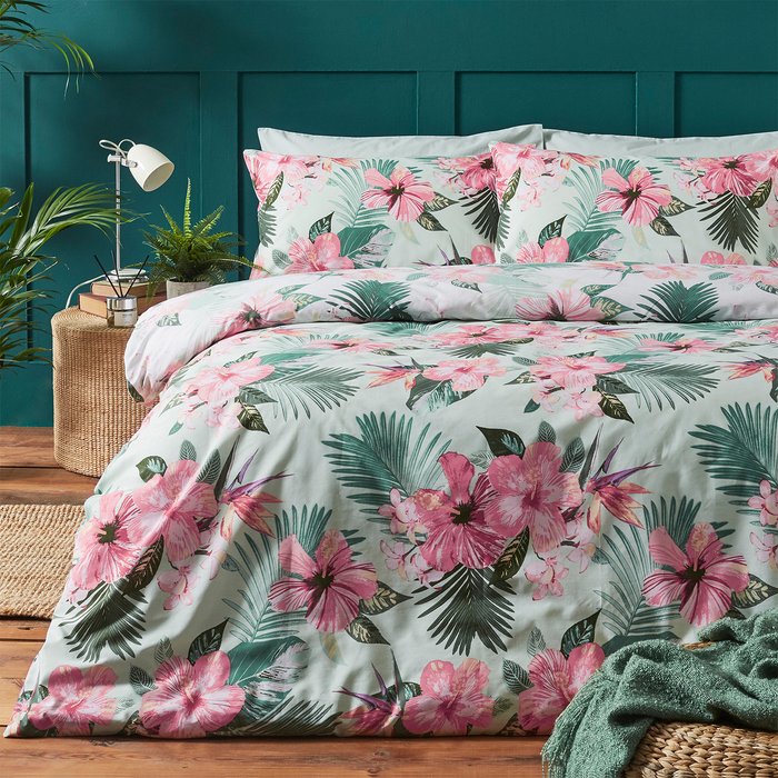 The Range | furn Furn. Hibiscus Double Duvet Cover Set Cotton Polyester Multi furn Furn. Hibiscus Double Duvet Cover Set Cotton Polyester Multi