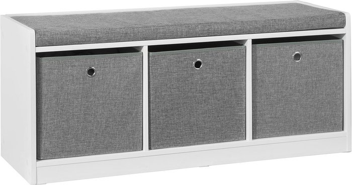 The Range | SoBuy 3 Basket Bedroom Storage Bench - White SoBuy 3 Basket Bedroom Storage Bench - White