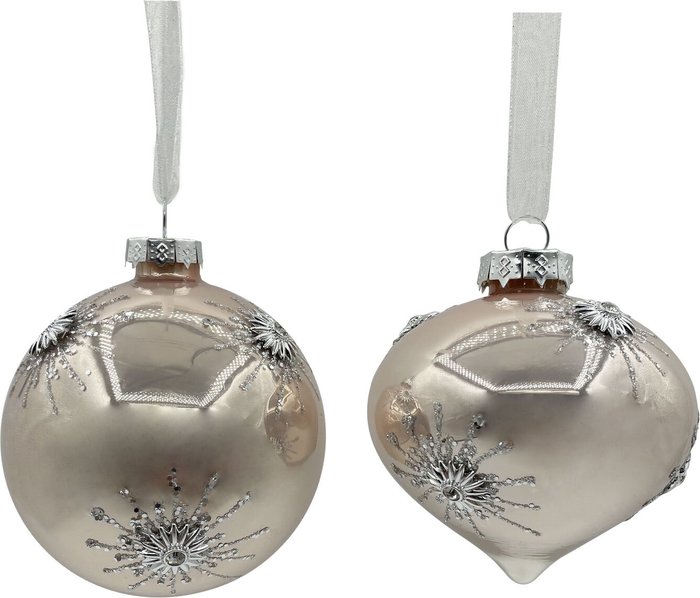 The Range | Angel Kisses Shiny Blush Silver Flower Bauble - Blush Angel Kisses Shiny Blush Silver Flower Bauble - Blush