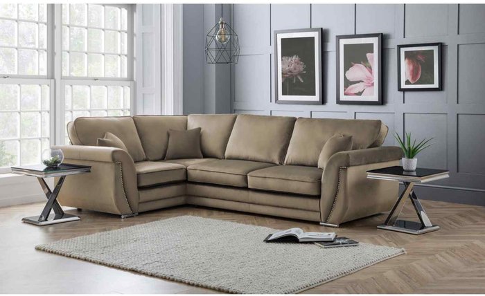 The Range | Simply Eleganza Luca Full Back L Shape Left Hand Corner Sofa - Brown Simply Eleganza Luca Full Back L Shape Left Hand Corner Sofa - Brown