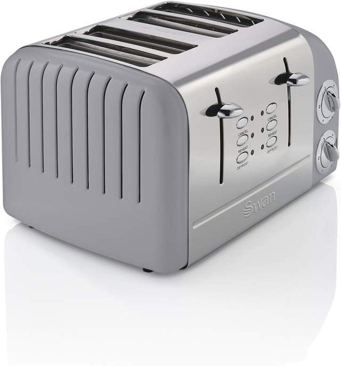 The Range | Swan Swan ST34020GRN 4 Slice Retro Toaster - Grey Swan Swan ST34020GRN 4 Slice Retro Toaster - Grey