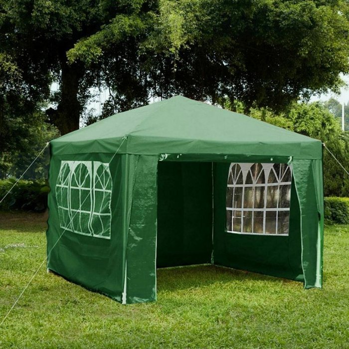 The Range | Gr8 Garden Gazebo With Sides Garden Tent 3x3m - Green Gr8 Garden Gazebo With Sides Garden Tent 3x3m - Green