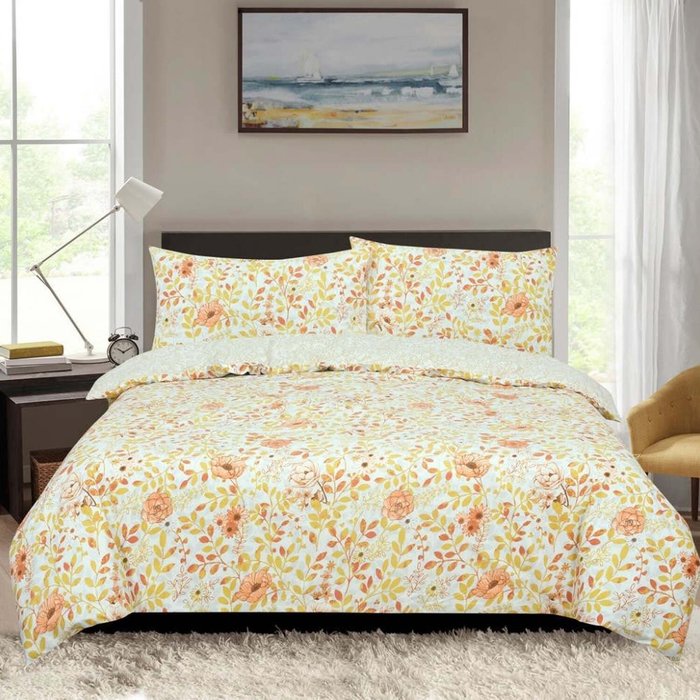 The Range | Vantona Vantona Classic Range Olivia Duvet Cover Set - White/Multi / Single Vantona Vantona Classic Range Olivia Duvet Cover Set - White/Multi / Single