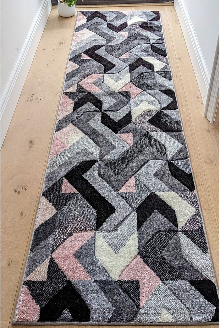 The Range | The Rug Wholesaler Blush Pink Herringbone Area Rug - Boston - Pink / 3kg / 230cm The Rug Wholesaler Blush Pink Herringbone Area Rug - Boston - Pink / 3kg / 230cm