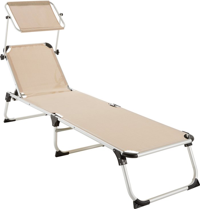 The Range | TECTAKE Tectake Sun Lounger Aurelie With 6 Step Adjustable Aluminium Frame Cream TECTAKE Tectake Sun Lounger Aurelie With 6 Step Adjustable Aluminium Frame Cream