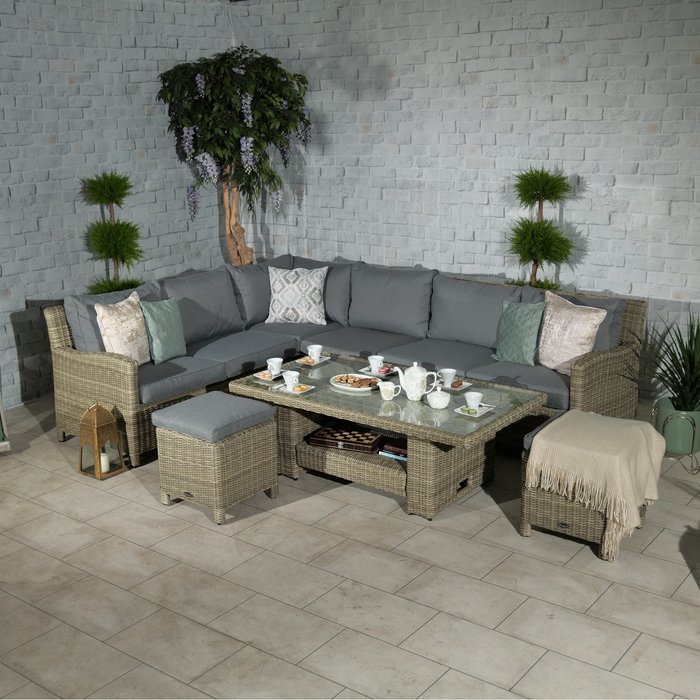 The Range | Royalcraft WENTWORTH 7pc Deluxe Modular Corner Dining Lounging Set - Neutral Royalcraft WENTWORTH 7pc Deluxe Modular Corner Dining Lounging Set - Neutral