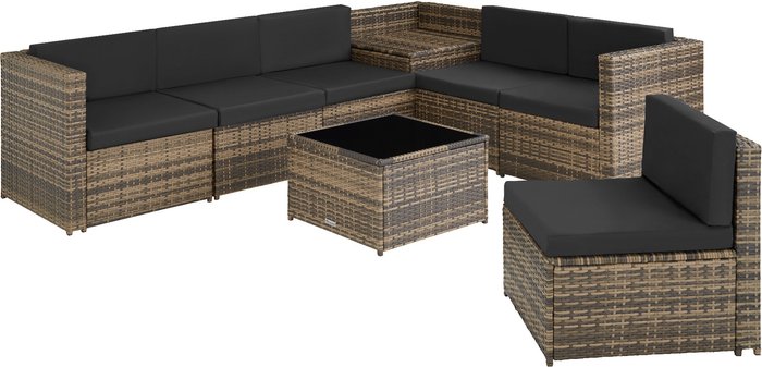The Range | TECTAKE Tectake Verona Rattan Garden Sofa Set - Brown TECTAKE Tectake Verona Rattan Garden Sofa Set - Brown