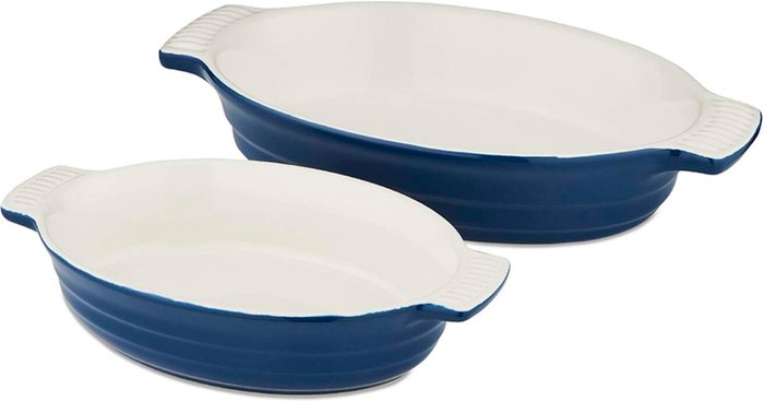 The Range | Barbary & Oak Barbary & Oak Oval Oven Dish, Set Of 2 - Blue Barbary & Oak Barbary & Oak Oval Oven Dish, Set Of 2 - Blue