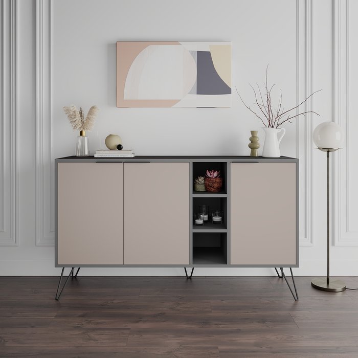 The Range | Decortie Clara Console Sideboard Display Unit - Mocha Grey Decortie Clara Console Sideboard Display Unit - Mocha Grey