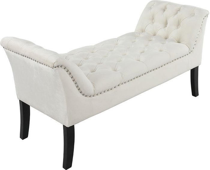 The Range | Livingandhome Upholstered Fabric Footstool - Off White / Creamy White Livingandhome Upholstered Fabric Footstool - Off White / Creamy White