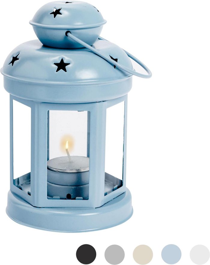 The Range | NICOLA SPRING Nicola Spring Metal Hanging Tealight Lantern - 16cm - Blue NICOLA SPRING Nicola Spring Metal Hanging Tealight Lantern - 16cm - Blue