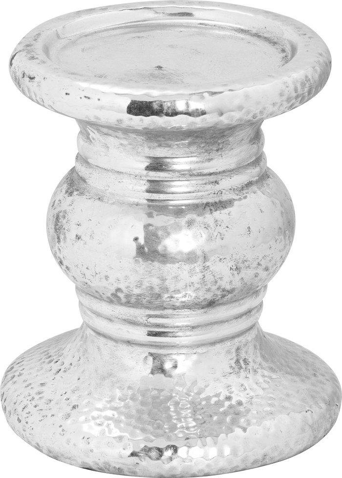 The Range | Hill Silver Punch Faced Ceramic Candle Holder Hill Silver Punch Faced Ceramic Candle Holder