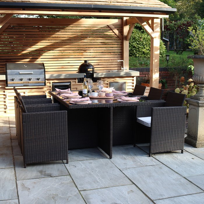 The Range | Royalcraft Royalcraft Nevada 6 Seater Cube Set - Brown Royalcraft Royalcraft Nevada 6 Seater Cube Set - Brown