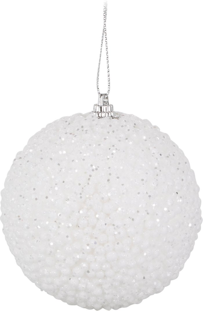 The Range | Frosted Fairytale Snowy Glittered Bauble - White Frosted Fairytale Snowy Glittered Bauble - White