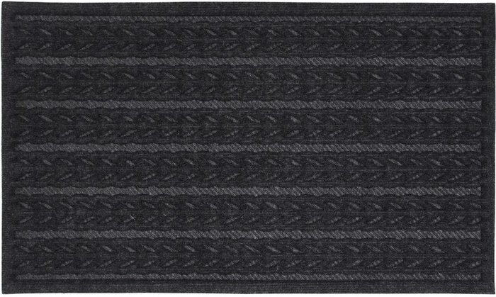 The Range | JVL JVL Knit Design Scraper 45 x 75cm Charcoal Door Mat - Braided JVL JVL Knit Design Scraper 45 x 75cm Charcoal Door Mat - Braided