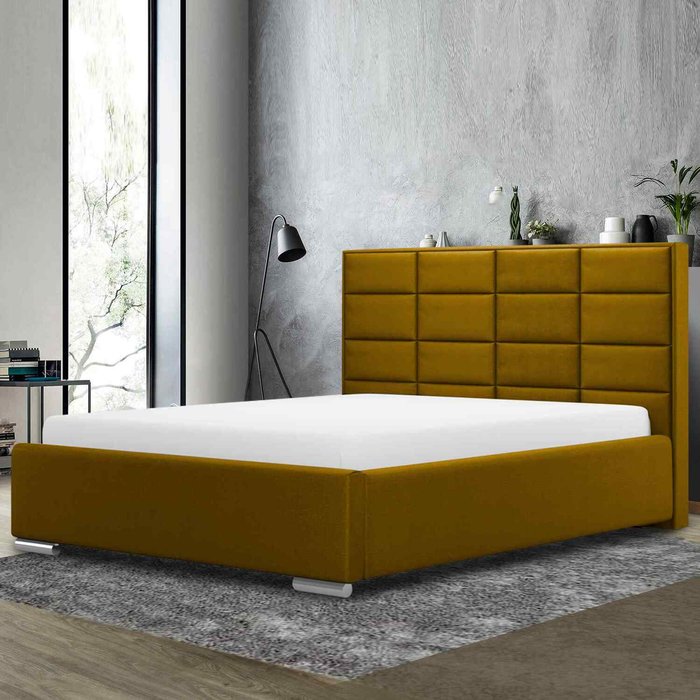 The Range | Tuanso Bed Super King Plush Velvet Mustard Tuanso Bed Super King Plush Velvet Mustard