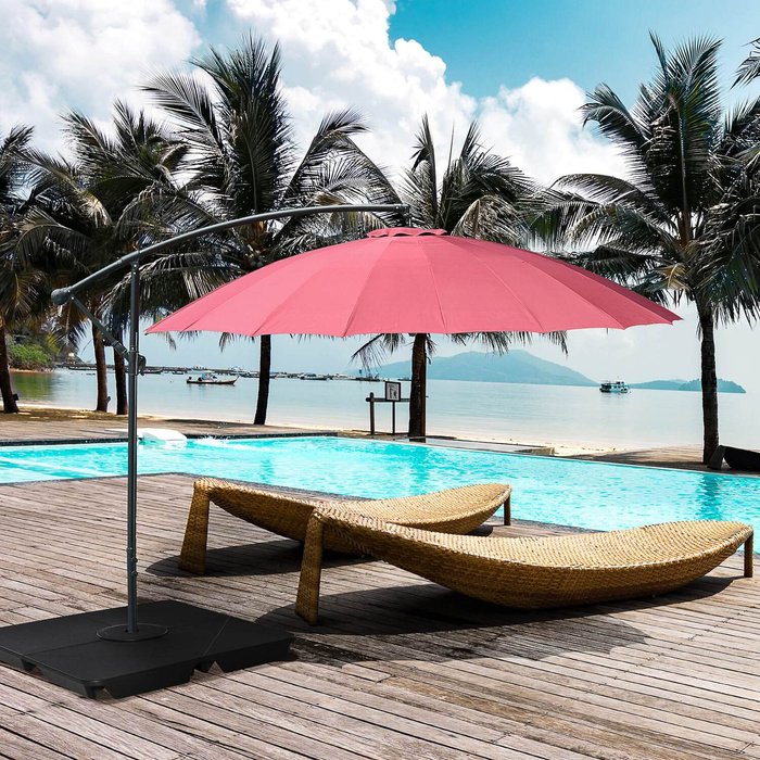 The Range | Outsunny Set of 4 Parasol Base Weights - Black Outsunny Set of 4 Parasol Base Weights - Black