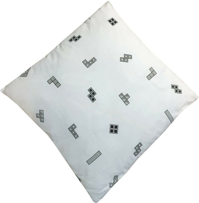 The Range | Tetris Tetris Monochrome White Filled Cushion - White Tetris Tetris Monochrome White Filled Cushion - White