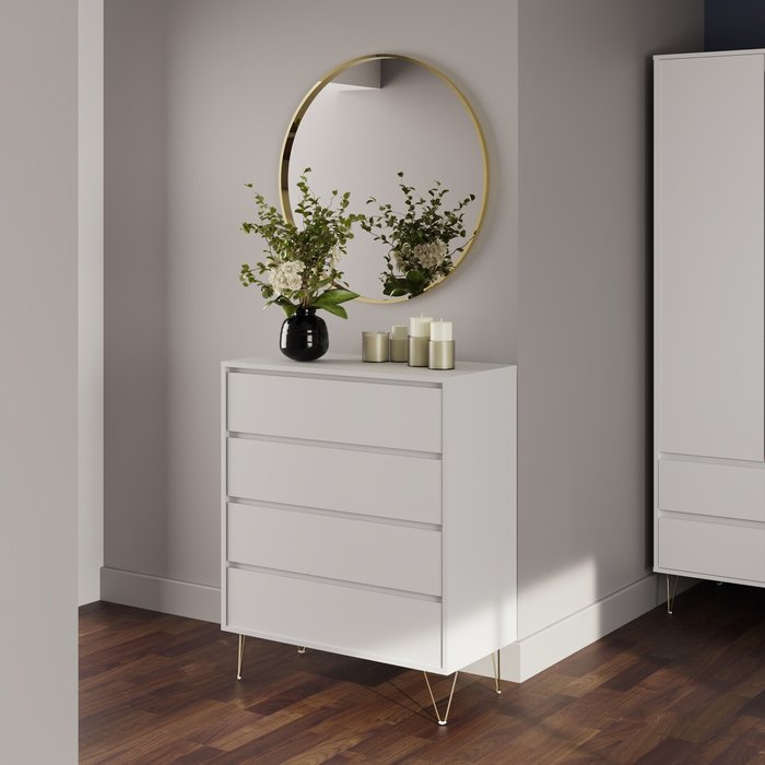 The Range | Timber Art Design UK Monaco White 4 Drawer Chest - White Timber Art Design UK Monaco White 4 Drawer Chest - White