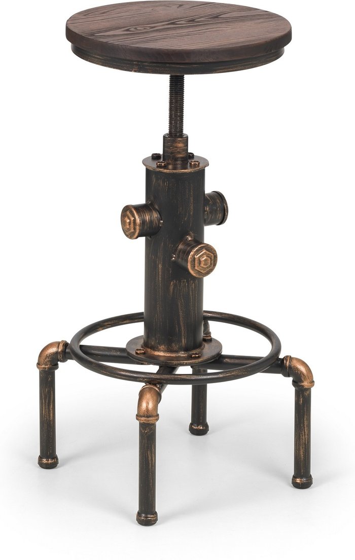 The Range | Julian Bowen Rockport Pipework Barstool - Mocha Elm Julian Bowen Rockport Pipework Barstool - Mocha Elm