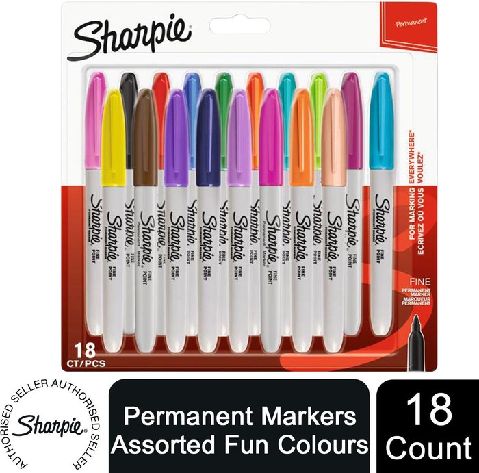 The Range | Sharpie Permanent Marker Pens Fine Point Assorted Fun Colours Pack of 18 - Sharpie Sharpie Permanent Marker Pens Fine Point Assorted Fun Colours Pack of 18 - Sharpie