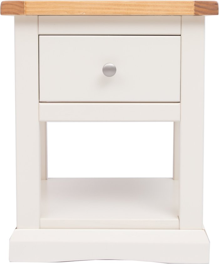 The Range | Cabinet Bits Castelli 1 Drawer Bedside Table with Shelf - White / Chrome Knob Cabinet Bits Castelli 1 Drawer Bedside Table with Shelf - White / Chrome Knob