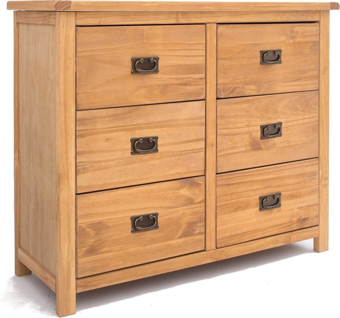 The Range | Cabinet Bits Lugo 3 over 3 Drawer Chest - Brown / Brass / Drop Cabinet Bits Lugo 3 over 3 Drawer Chest - Brown / Brass / Drop
