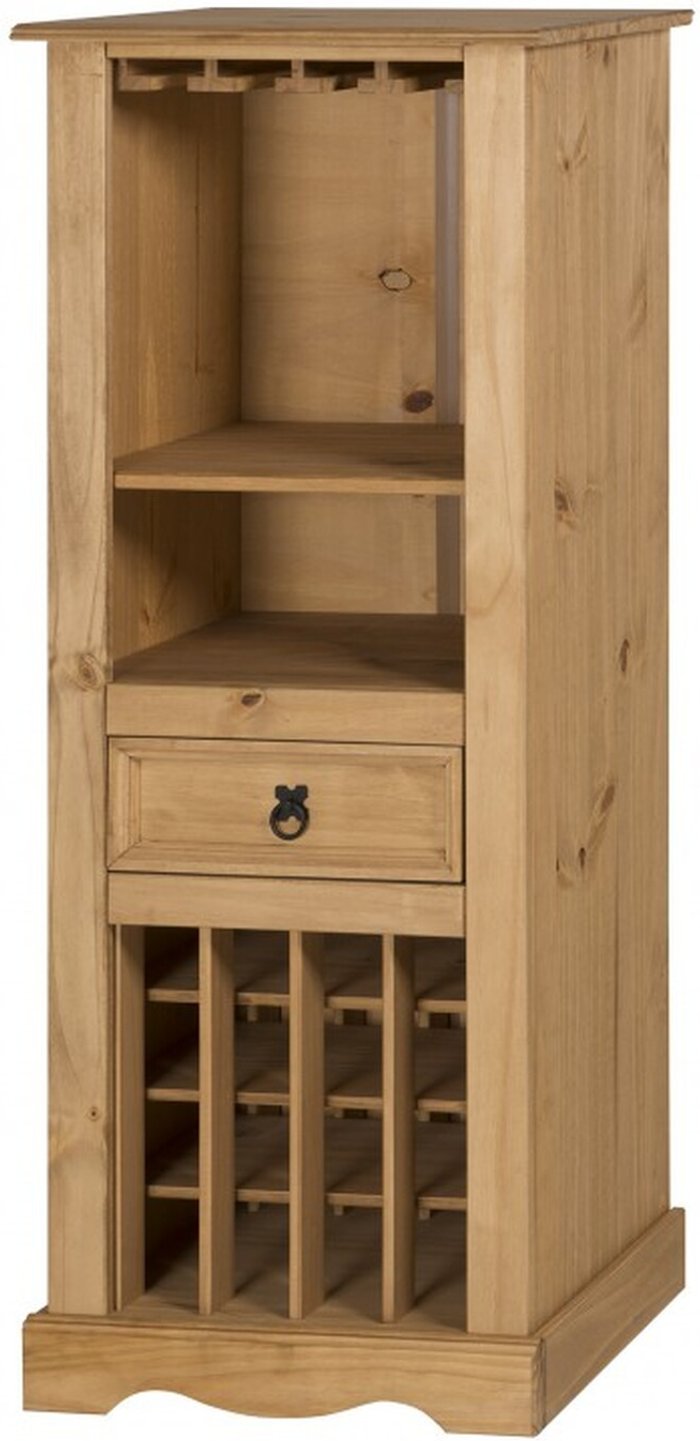 The Range | Mercers Furniture Corona Wine Rack with Drawer - Antique Wax Mercers Furniture Corona Wine Rack with Drawer - Antique Wax