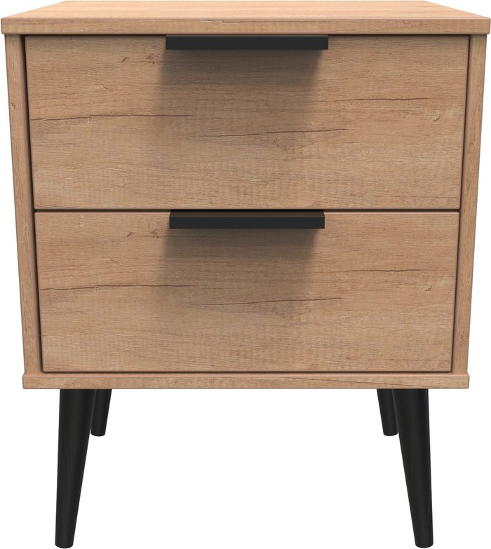 The Range | Hirato Hirato 2 Drawer Soft Oak Locker With Black Wooden Legs Hirato Hirato 2 Drawer Soft Oak Locker With Black Wooden Legs