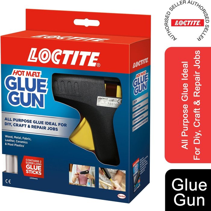 The Range | Loctite Loctite Hot Melt Glue Gun Plus 2 Refill Sticks 200mm x 11mm Loctite Loctite Hot Melt Glue Gun Plus 2 Refill Sticks 200mm x 11mm
