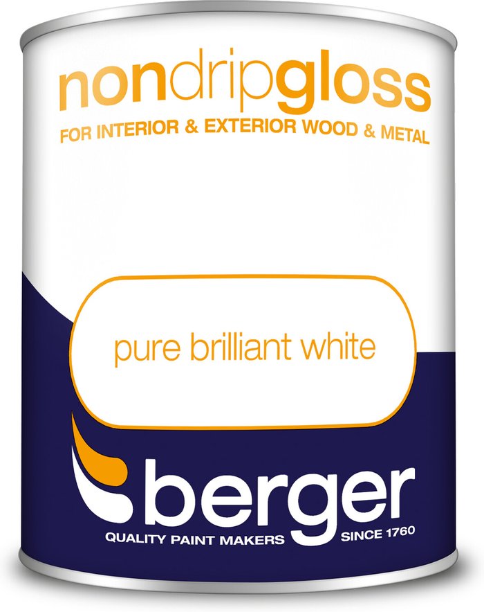 The Range | Berger Berger Non-Drip Gloss Paint - White, 750ml Berger Berger Non-Drip Gloss Paint - White, 750ml