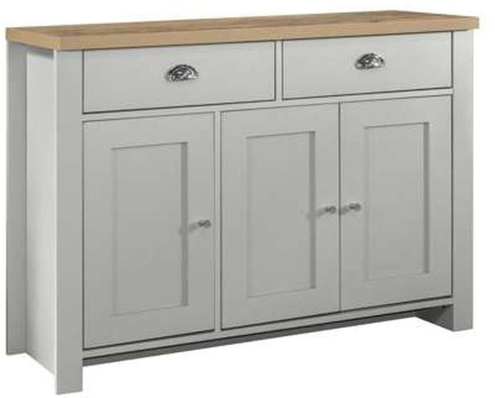 The Range | Birlea Birlea Highgate 3 Door 2 Drawer Sideboard Grey And Oak Birlea Birlea Highgate 3 Door 2 Drawer Sideboard Grey And Oak