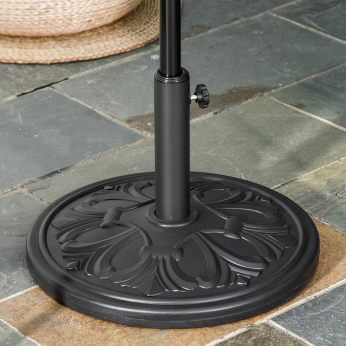 The Range | Outsunny Outsunny 13Kg Round Cement Parasol Base - Black Outsunny Outsunny 13Kg Round Cement Parasol Base - Black