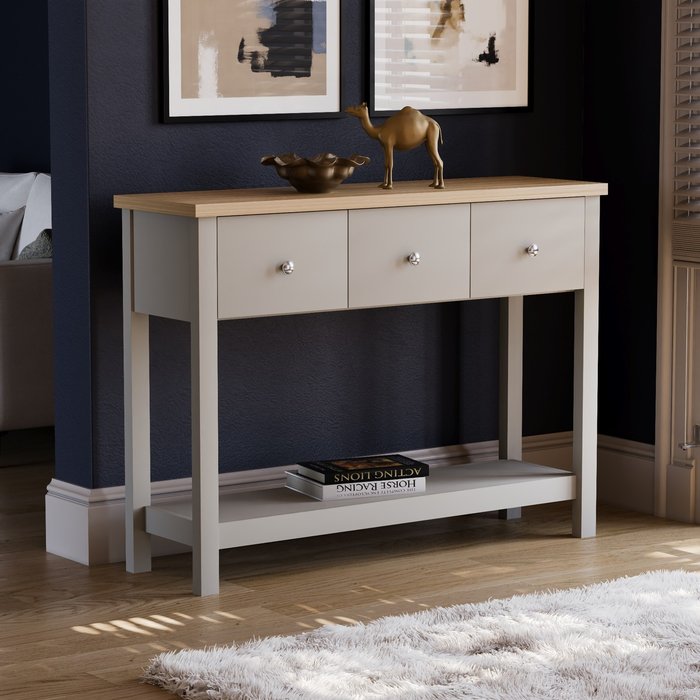 The Range | Arlington 3 Drawer Console Table - Grey Arlington 3 Drawer Console Table - Grey