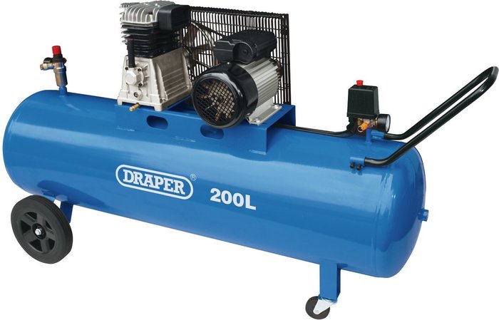 The Range | Draper Draper Air Compressor With Belt Driver 3Hp 200Ltr Draper Draper Air Compressor With Belt Driver 3Hp 200Ltr
